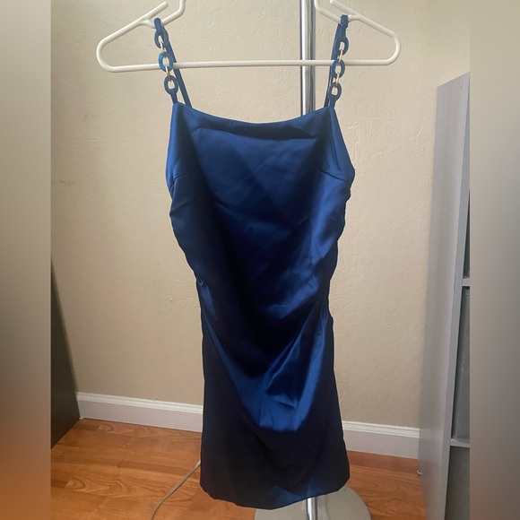 dark blue short homecoming dresses A-Line Short Tiered Navy Blue Sexy Homecoming Dress Appliques HD0027 US6 / Custom Color